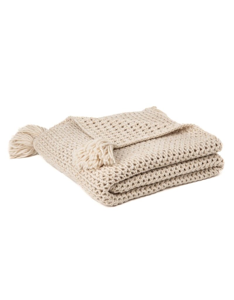 Brunelli Janick natural knitted throw