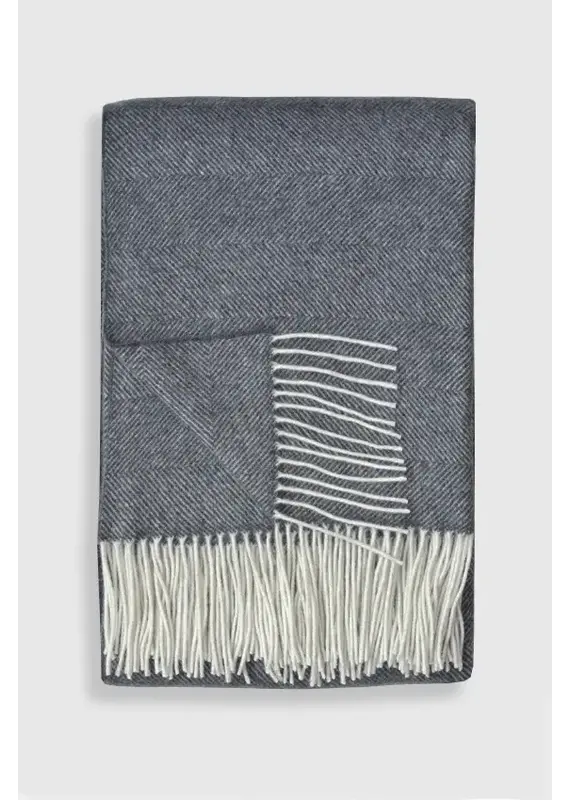 Langley Cashmere & Merino Wool Throw | Deep Grey