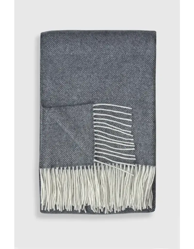Langley Cashmere & Merino Wool Throw | Deep Grey