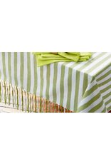 Springtime Green Striped Tablecloth