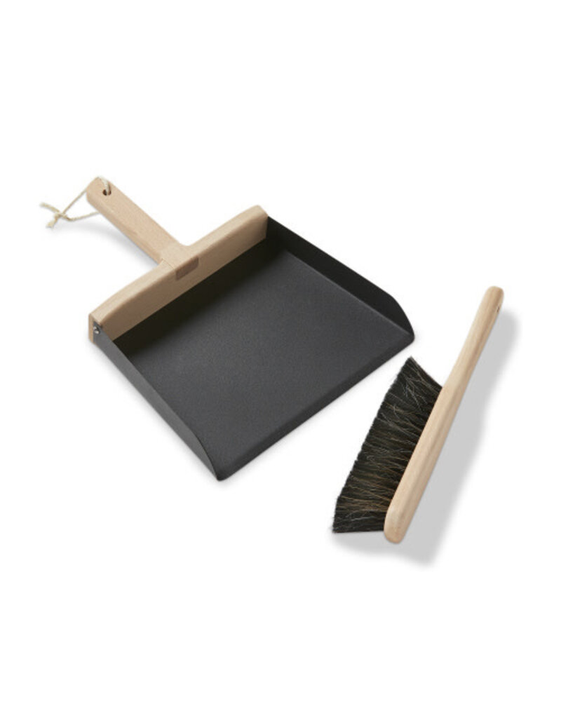 Wooden Handle Dustpan & Brush Set