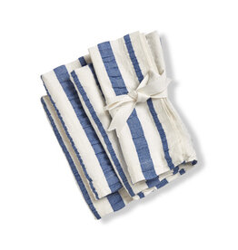 Seersucker Blue Striped Napkin Set of 4