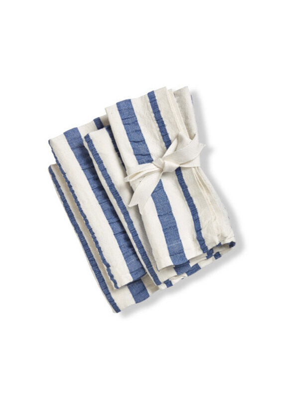 Seersucker Blue Striped Napkin Set of 4
