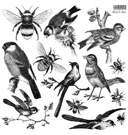 Iron Orchid Designs Birds & Bees Decor Stamp | Iron Orchid Designs 12"x12"