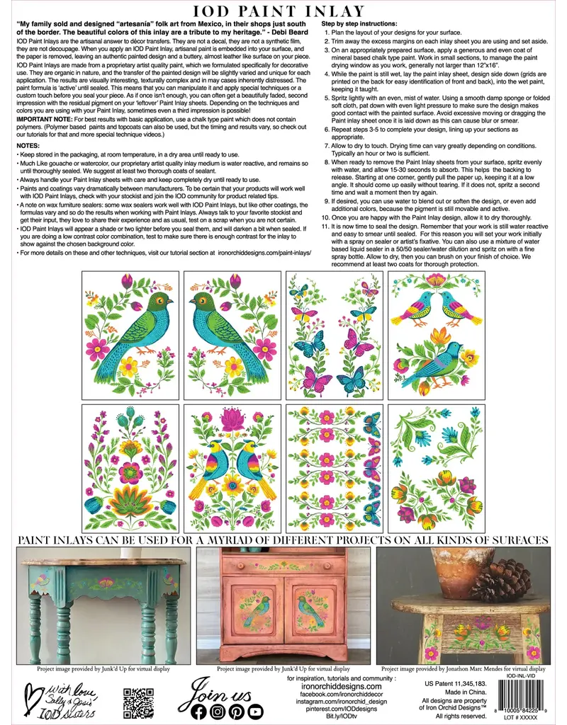 Iron Orchid Designs Vida Flora ( eight sheet 12"x16") Paint Inlay | Iron Orchid Designs