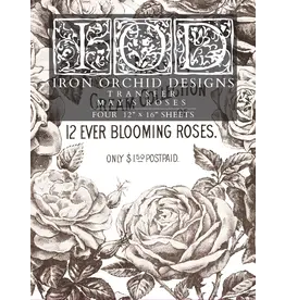 Iron Orchid Designs May's Roses Transfer pad - four 12"x16" sheets | Iron Orchid Designs