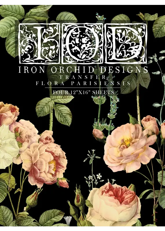 Iron Orchid Designs Flora Parisiensis Transfer Pad - four 12"x16" sheets | Iron Orchid Designs