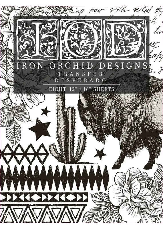 Iron Orchid Designs Desperado Transfer - eight 12"x16" sheets | Iron Orchid Designs