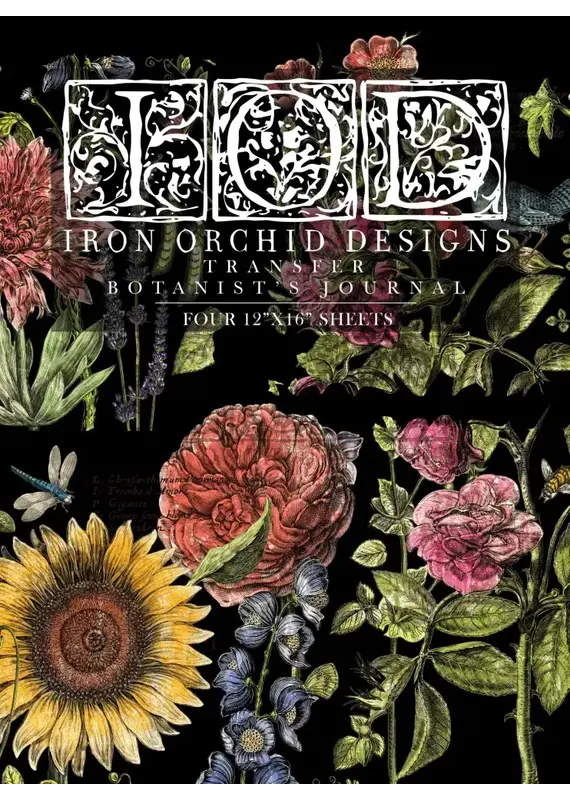 Iron Orchid Designs Botanist's Journal Transfer Pad - four 12"x16" sheets | Iron Orchid Designs