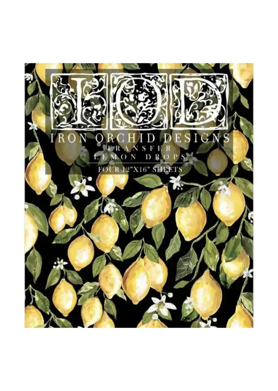 Iron Orchid Designs Lemon Drops Transfer Pad - four 12"x16" sheets | Iron Orchid Designs
