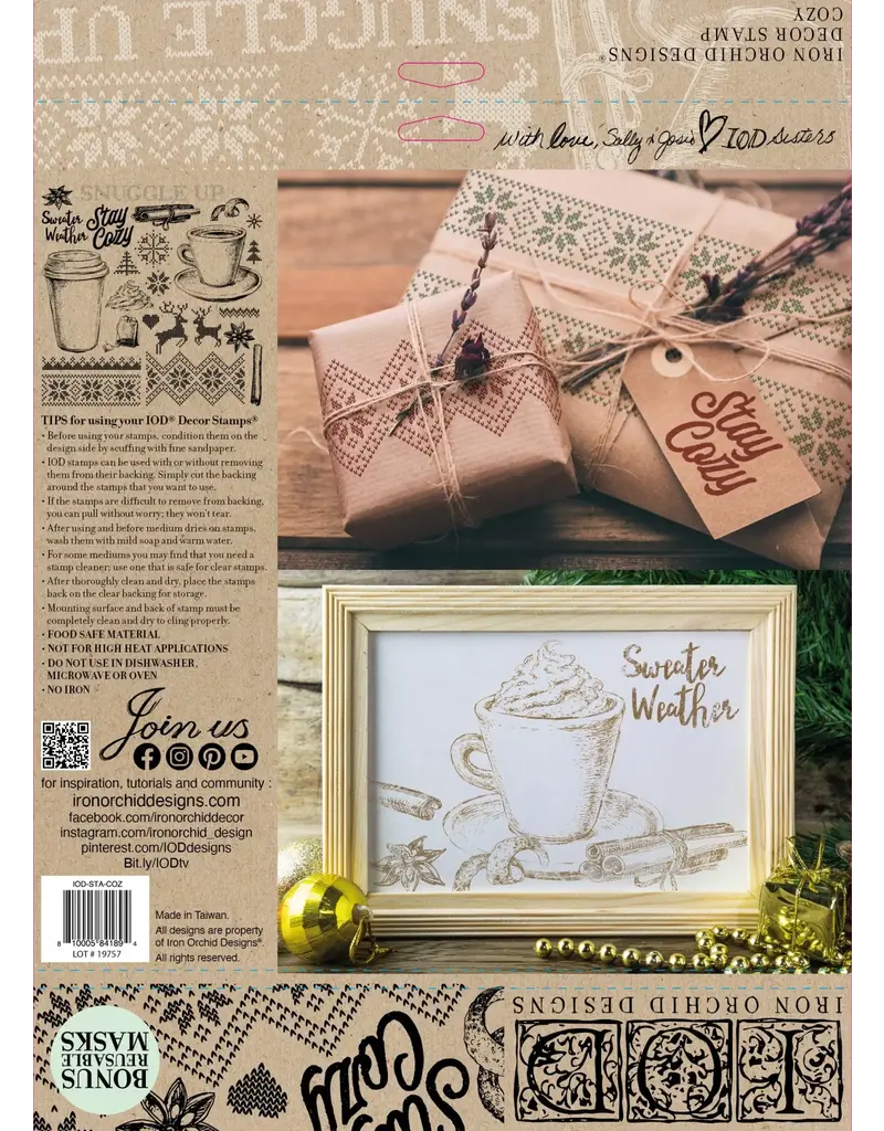 Iron Orchid Designs Cozy Decor Stamp | Iron Orchid Designs 12"x12"