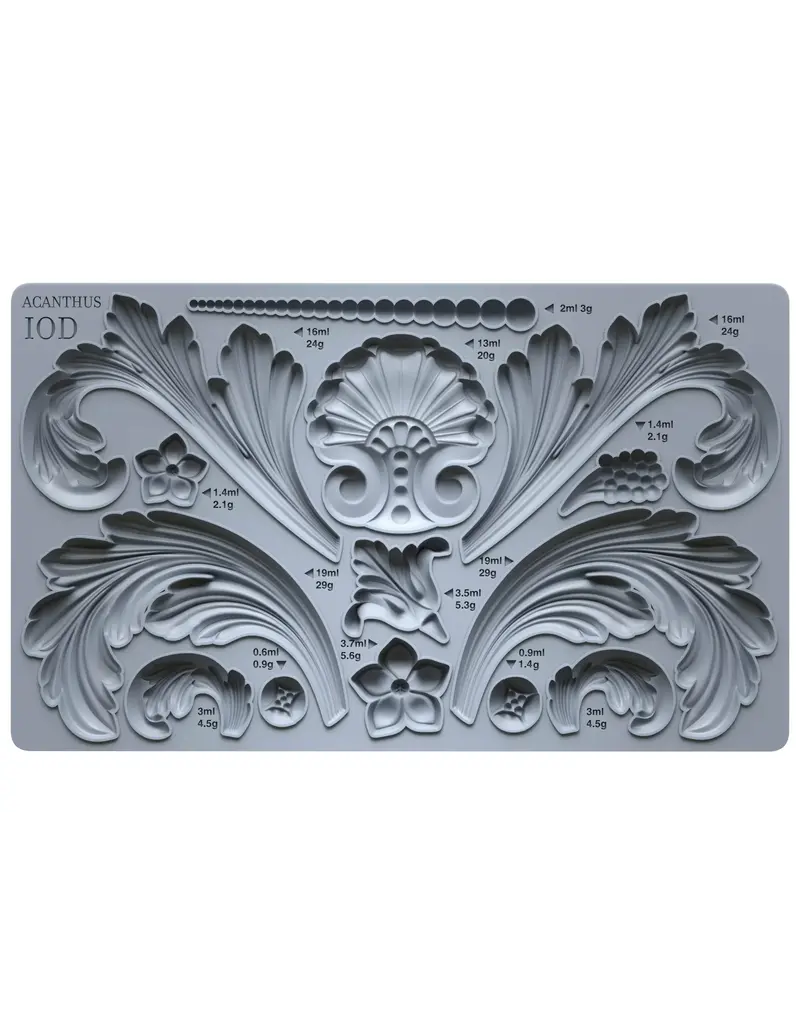 Iron Orchid Designs Acanthus Scroll IOD Decor Mould (6″x10″)