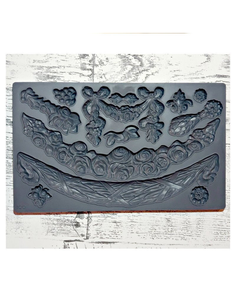 Iron Orchid Designs Floral Swags IOD Decor Mould (6″x10″) *Retired