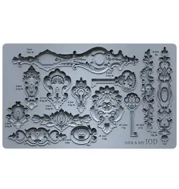 Iron Orchid Designs Lock & Key IOD Decor Mould (6″x10″)