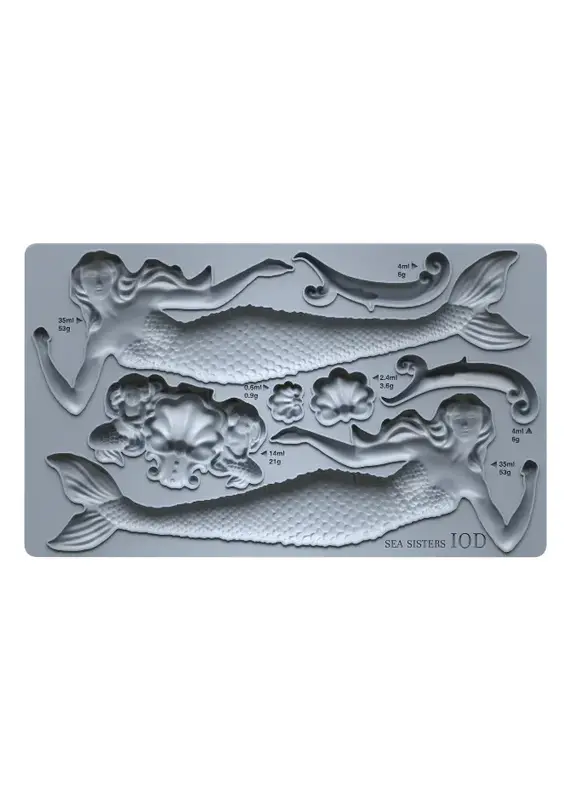 Iron Orchid Designs Sea Sisters Scroll IOD Decor Mould (6″x10″)