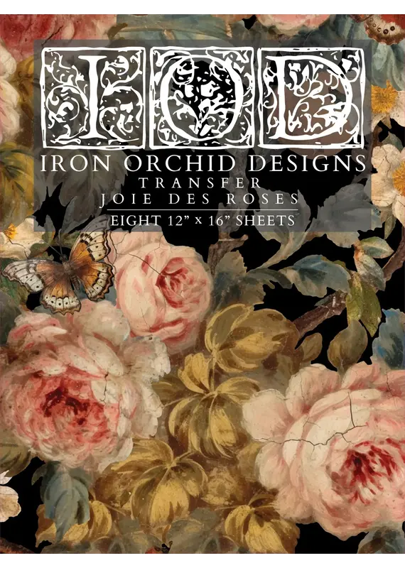 Iron Orchid Designs Joie des Roses Decor Transfer - eight 12"x16" sheets | Iron Orchid Designs