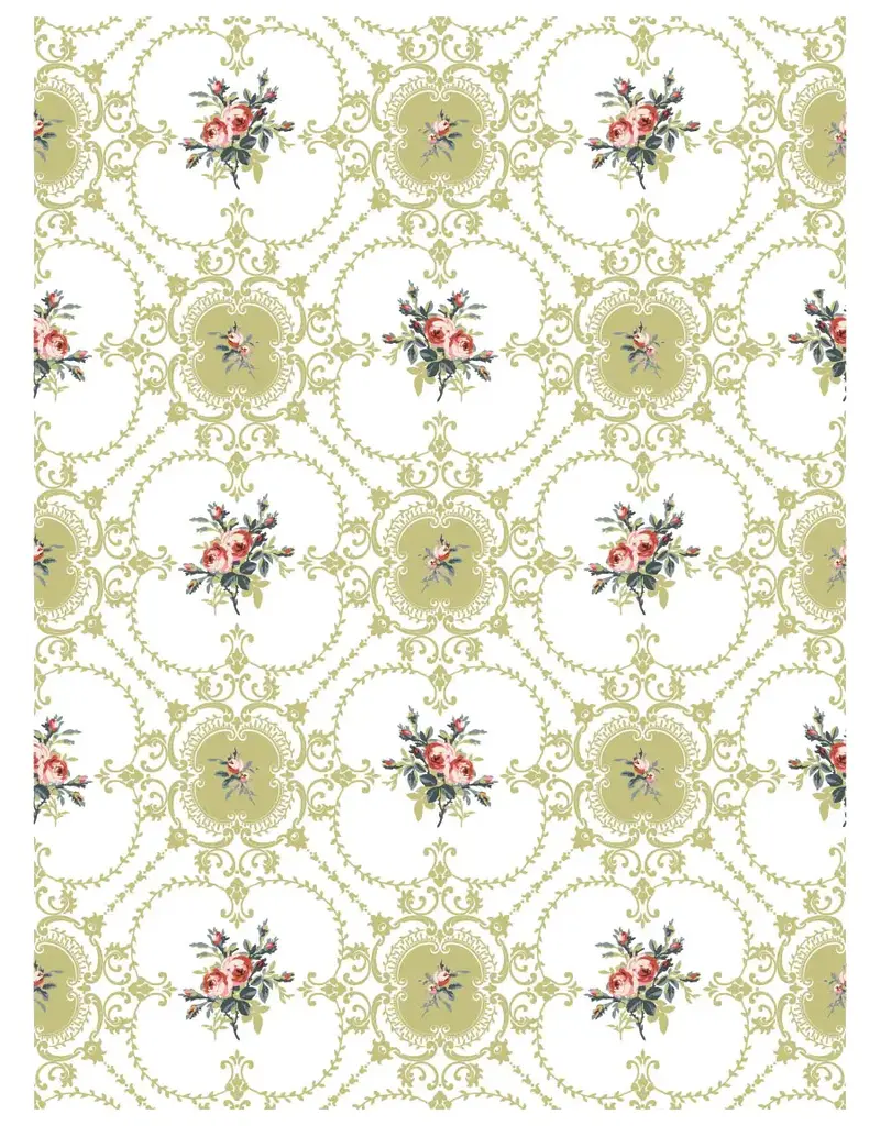 Iron Orchid Designs Lattice Rose ( eight sheet 12"x16") Paint Inlay | Iron Orchid Designs