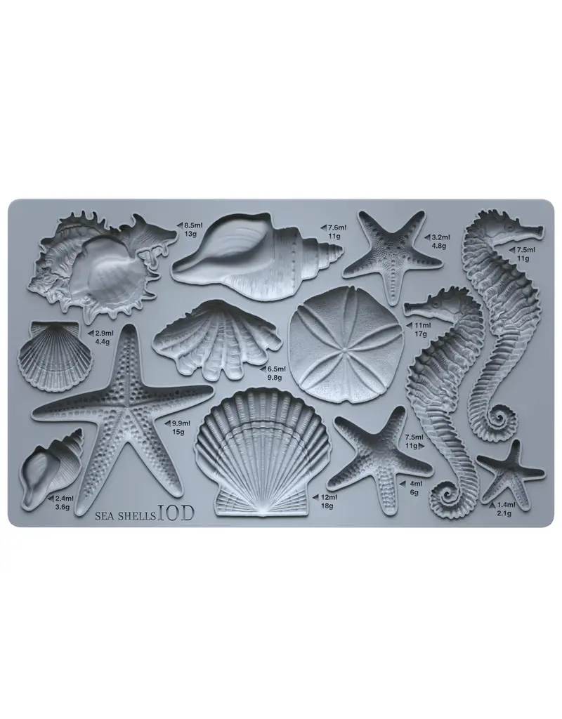 Iron Orchid Designs Sea Shells IOD Decor Mould (6″x10″)