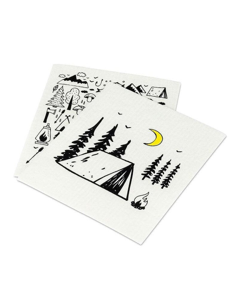 Abbott Collection Camping Motif Swedish Dishcloths - Set of 2