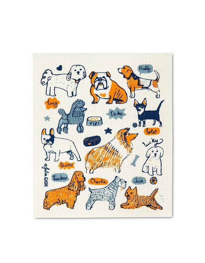 Abbott Collection Whimsical Dog Swedish Dishcloths - Set of 2