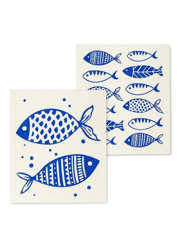 Abbott Collection Simple Fish Swedish Dishcloths - Set of 2