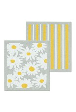 Abbott Collection Daisies & Stripes Swedish Dishcloths - Set of 2