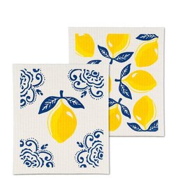Abbott Collection Sorrento Lemon Swedish Dishcloths - Set of 2