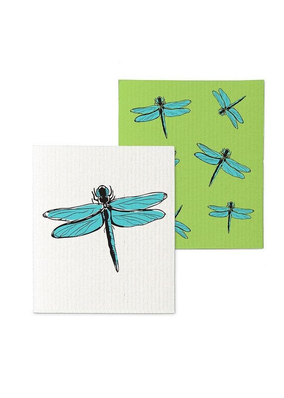 Abbott Collection Dragonflies Swedish Dishcloths - Set of 2