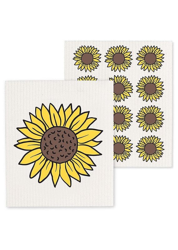 Abbott Collection Sunflowers Swedish Dishcloths - Set of 2