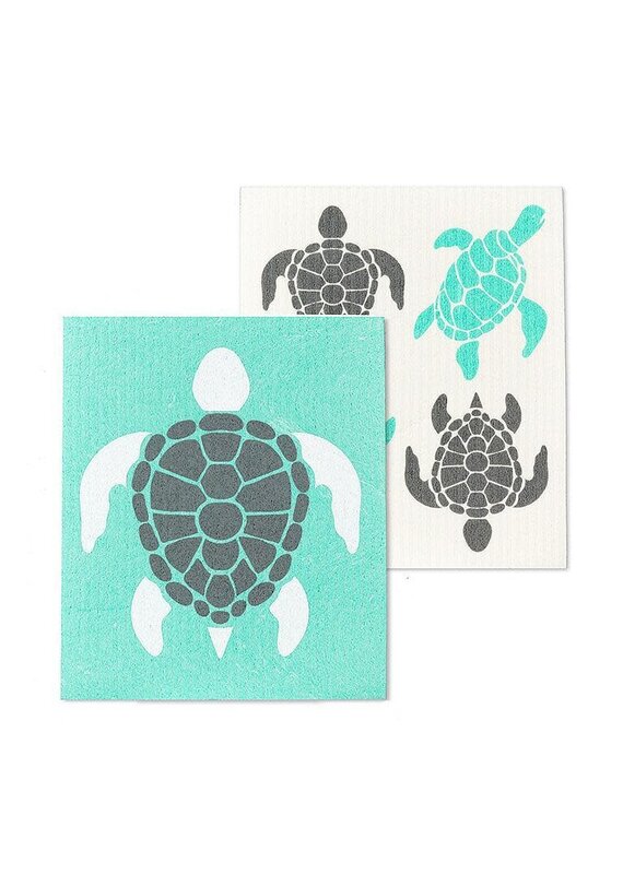 Abbott Collection Sea Turtles Swedish Dishcloths - Set of 2