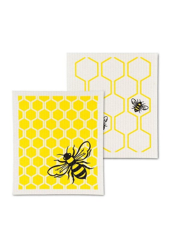 Abbott Collection Bee & Honeycomb Swedish Dishcloths - Set of 2