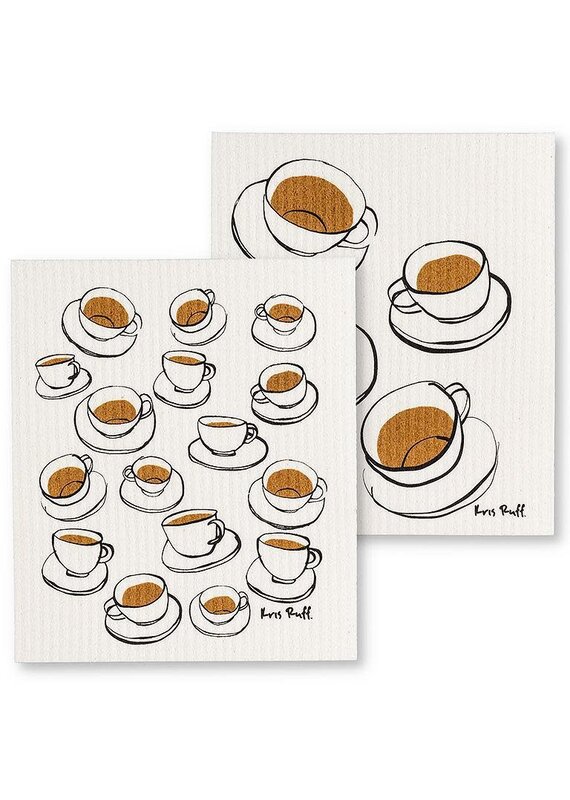 Abbott Collection Tea Cups Swedish Dishcloths - Set of 2