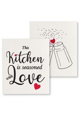 Abbott Collection Kitchen is Seasoned with Love Swedish Dishcloth - Set of 2