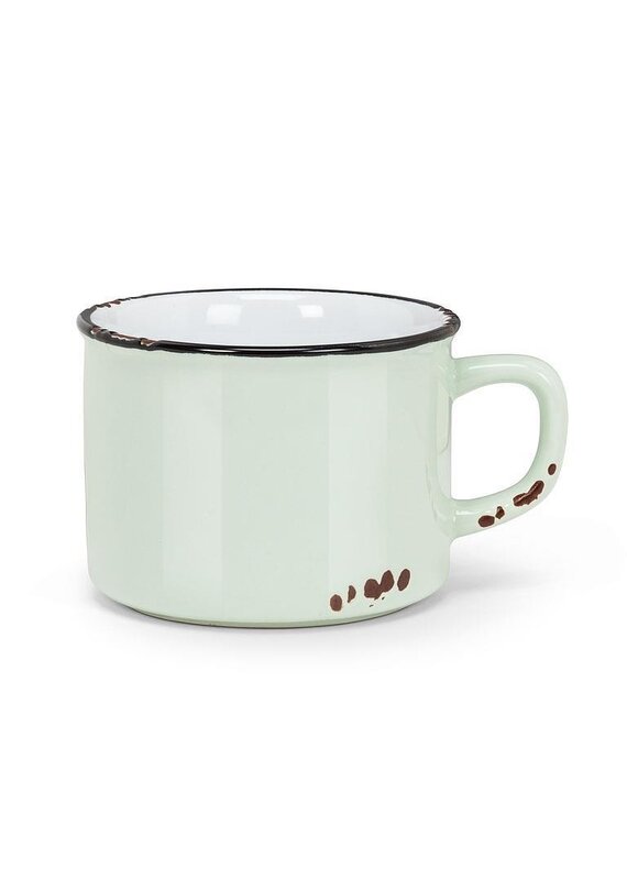 Abbott Collection Stoneware Enamel Look Cappuccino Mug - Mint