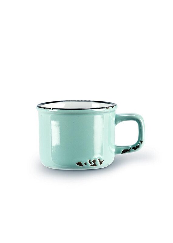 Abbott Collection Stoneware Enamel Look Espresso Mug - Blue