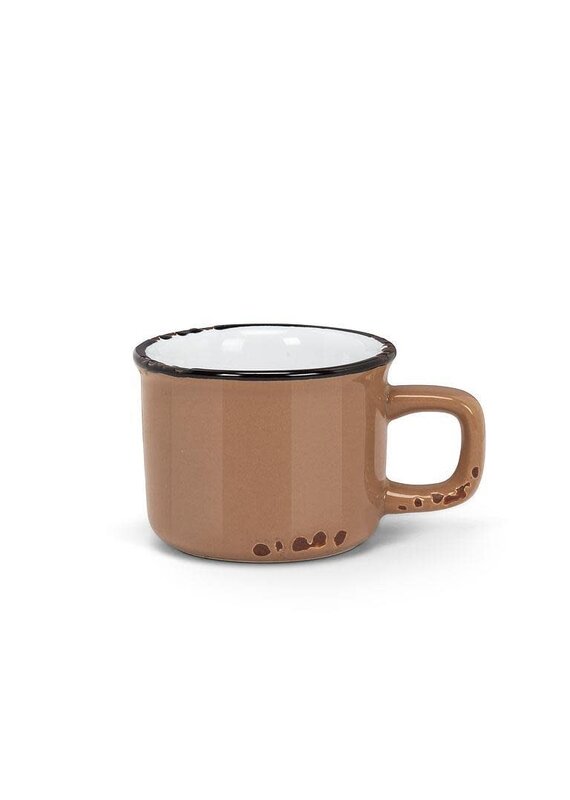 Abbott Collection Stoneware Enamel Look Espresso Mug - Taupe