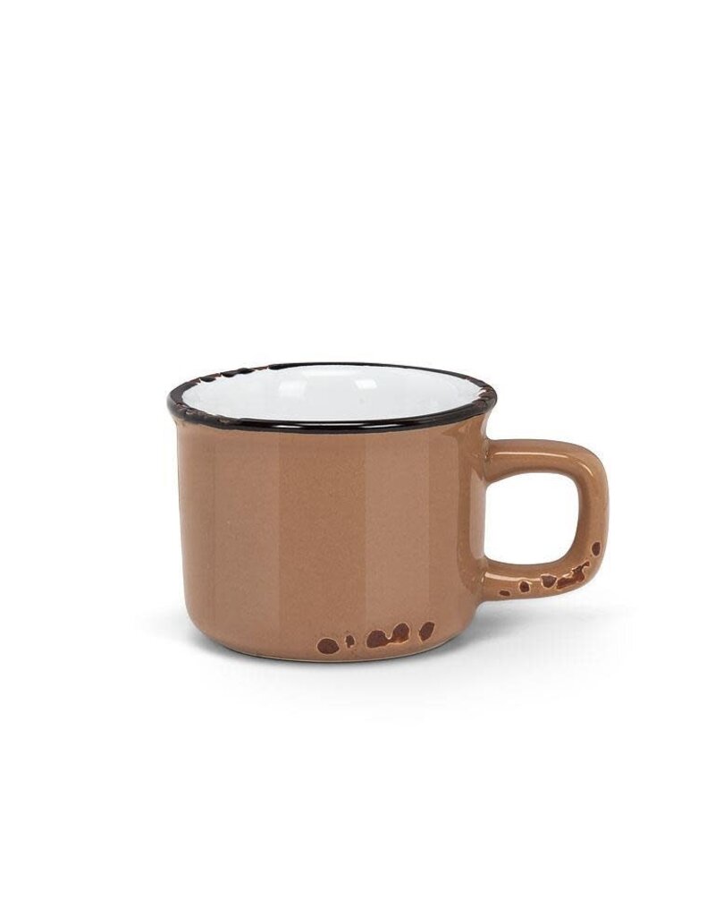 Abbott Collection Stoneware Enamel Look Espresso Mug - Taupe