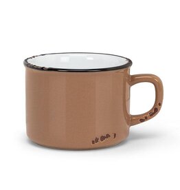 Abbott Collection Stoneware Enamel Look Cappuccino Mug - Taupe