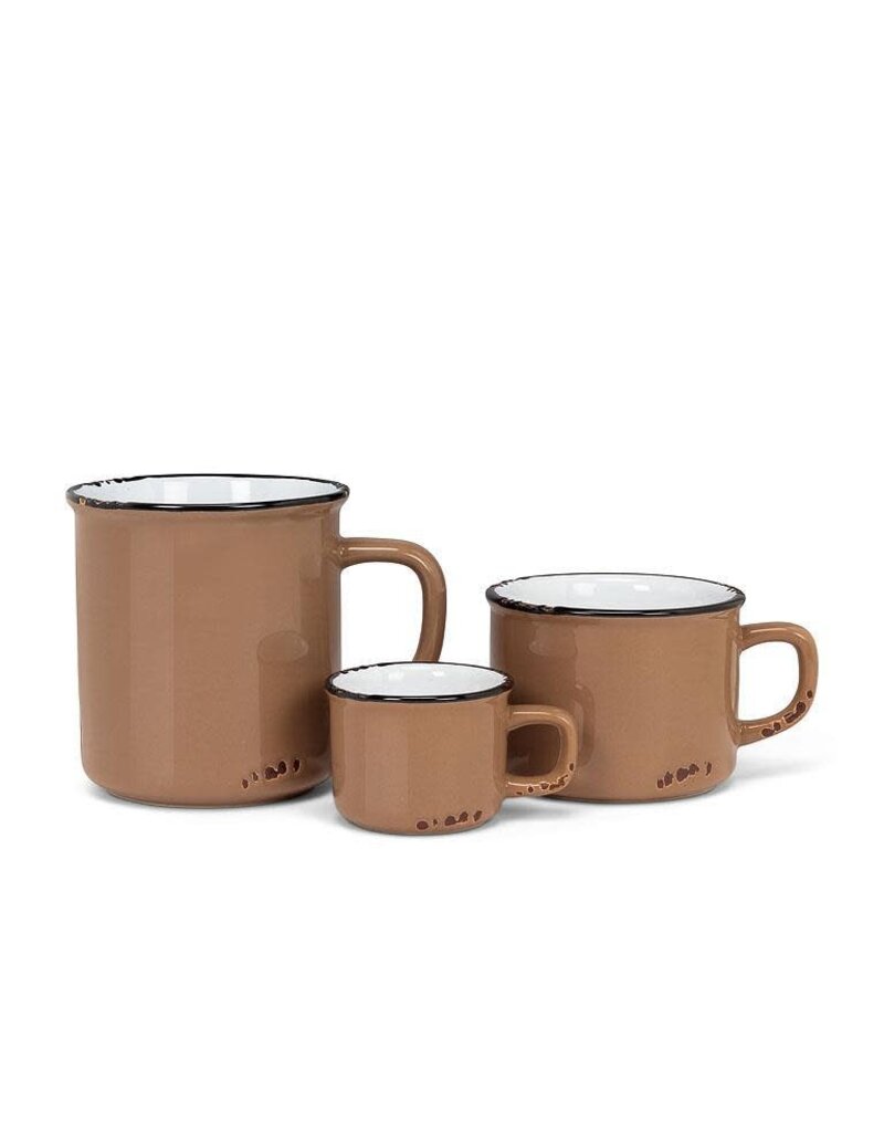 Abbott Collection Stoneware Enamel Look Cappuccino Mug - Taupe