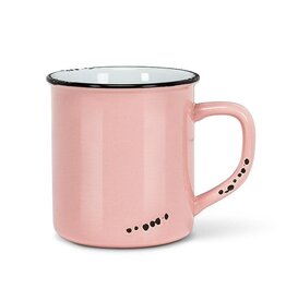 Abbott Collection Stoneware Enamel Look Mug - Pink