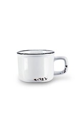 Abbott Collection Stoneware Enamel Look Espresso Mug - White