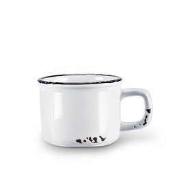 Abbott Collection Stoneware Enamel Look Espresso Mug - White