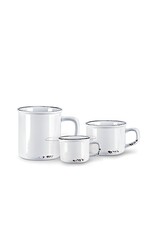 Abbott Collection Stoneware Enamel Look Espresso Mug - White