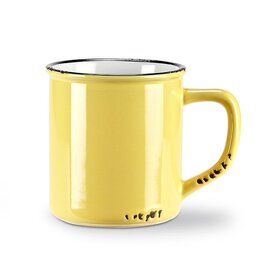 Abbott Collection Stoneware Enamel Look Mug - Yellow