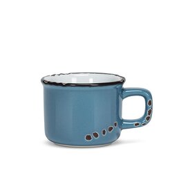 Abbott Collection Stoneware Enamel Look Espresso Mug - Denim