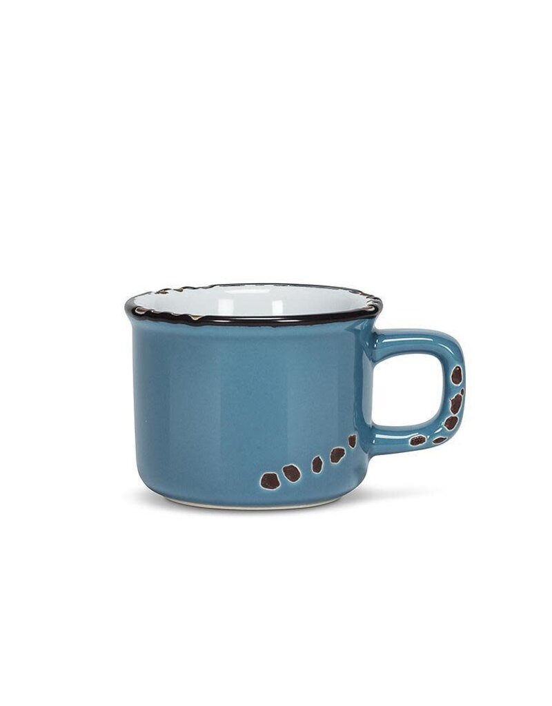 Abbott Collection Stoneware Enamel Look Espresso Mug - Denim