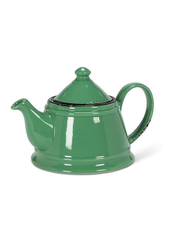 Abbott Collection Stoneware Enamel Look Teapot - Forest