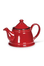 Abbott Collection Stoneware Enamel Look Teapot - Red