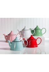 Abbott Collection Stoneware Enamel Look Teapot - Red