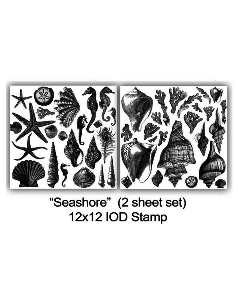 Iron Orchid Designs Seashore (two sheet set) Decor Stamp | Iron Orchid Designs 12"x12"